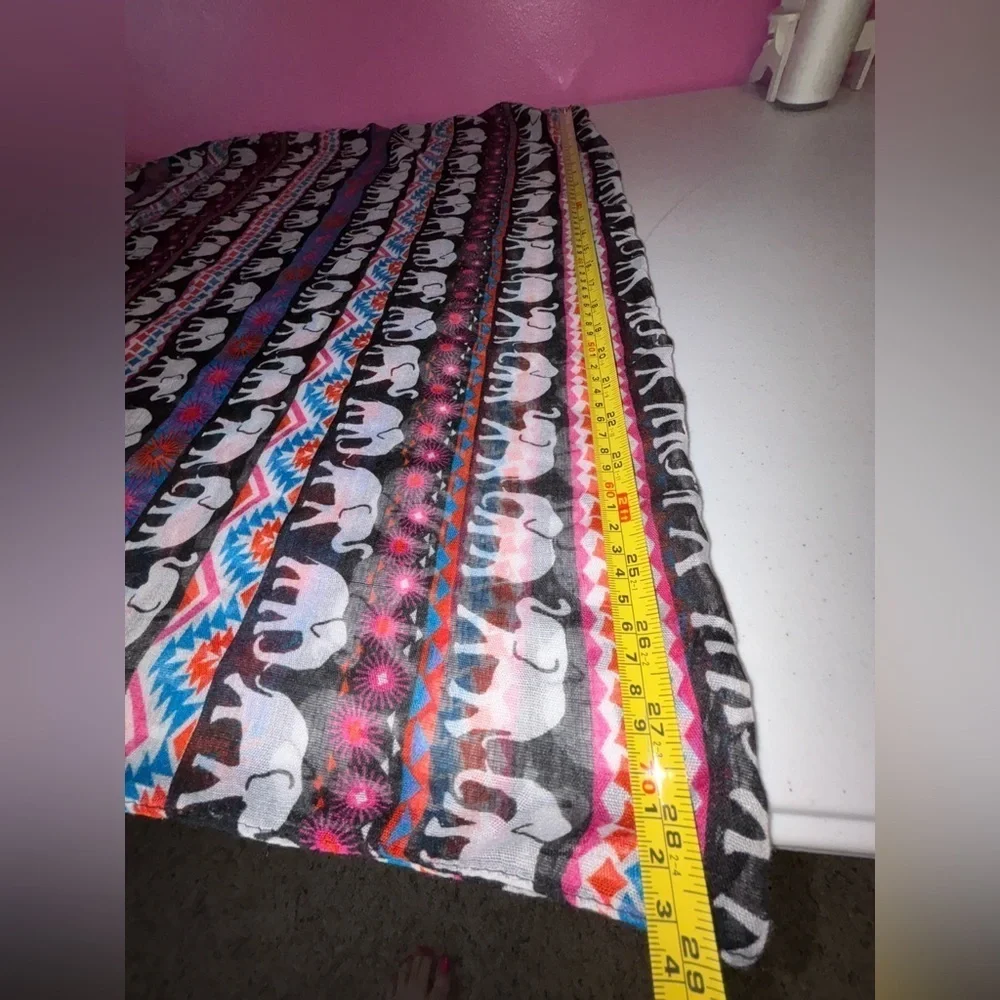 Vibrant Elephant Pattern Scarf